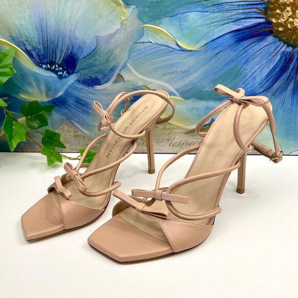 STUART WEITZMAN Tully 100 Strappy Heel Sandal in Adobe Size 8 - Picture 4 of 13